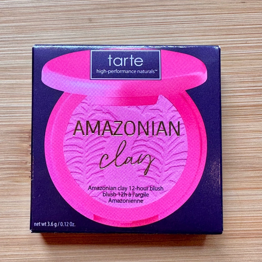 NIB tarte Amazonian Clay 12 hour Blush in Big Ego pink Vegan Beauty rare